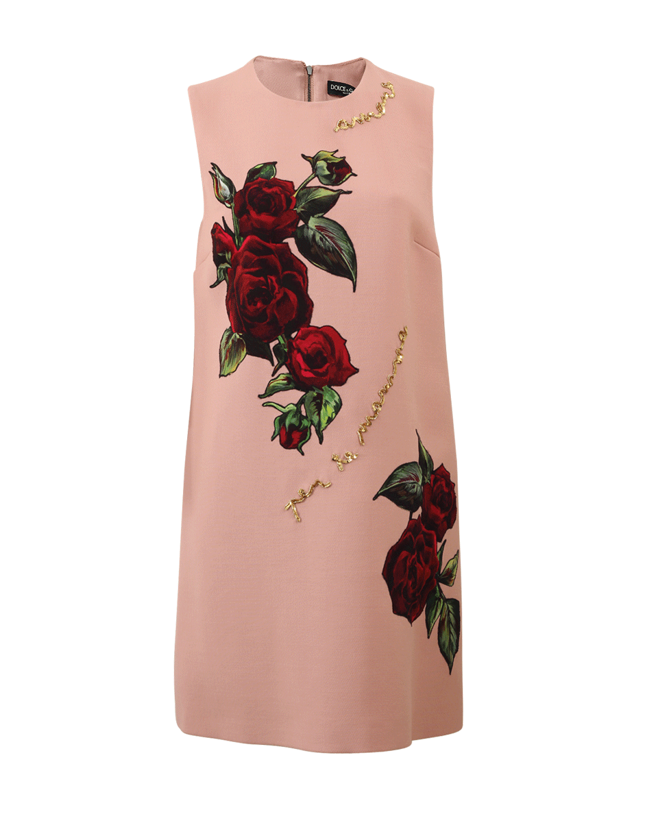 DOLCE & GABBANA-Rose Sheath Dress-BLUSH