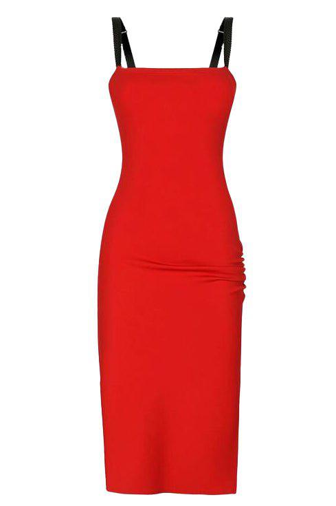 DOLCE & GABBANA-Side Slit Midi Dress-