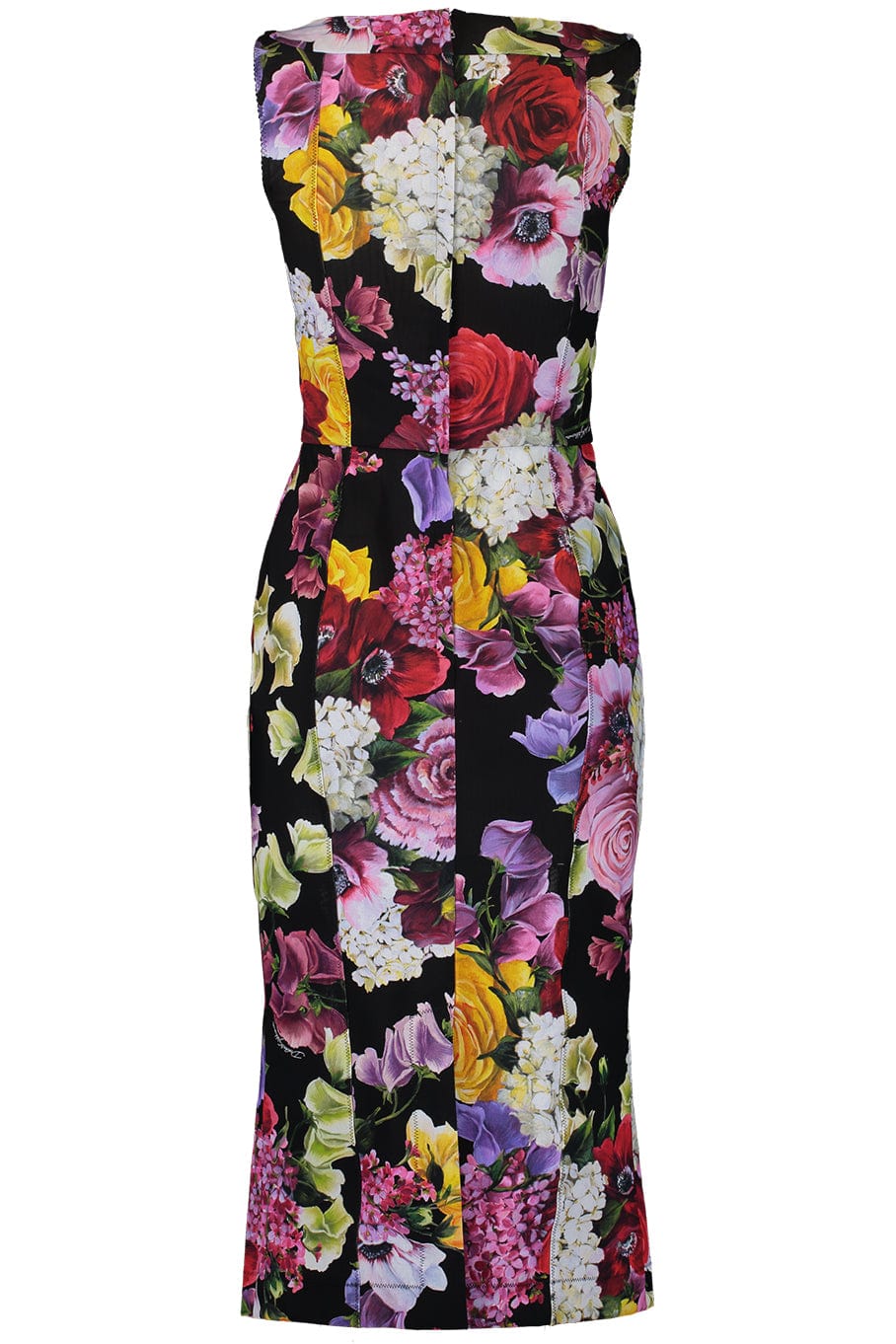 DOLCE & GABBANA-Printed Stretch Sleeveless Midi Dress-