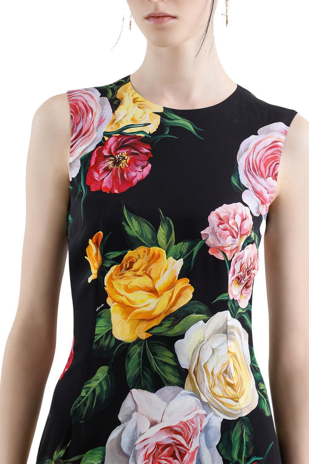 SLEEVELESS PEONY ROSE DRESS-PEONROSE-40-CLOTHINGDRESSCOCKTAIL-DOLCE & GABBANA