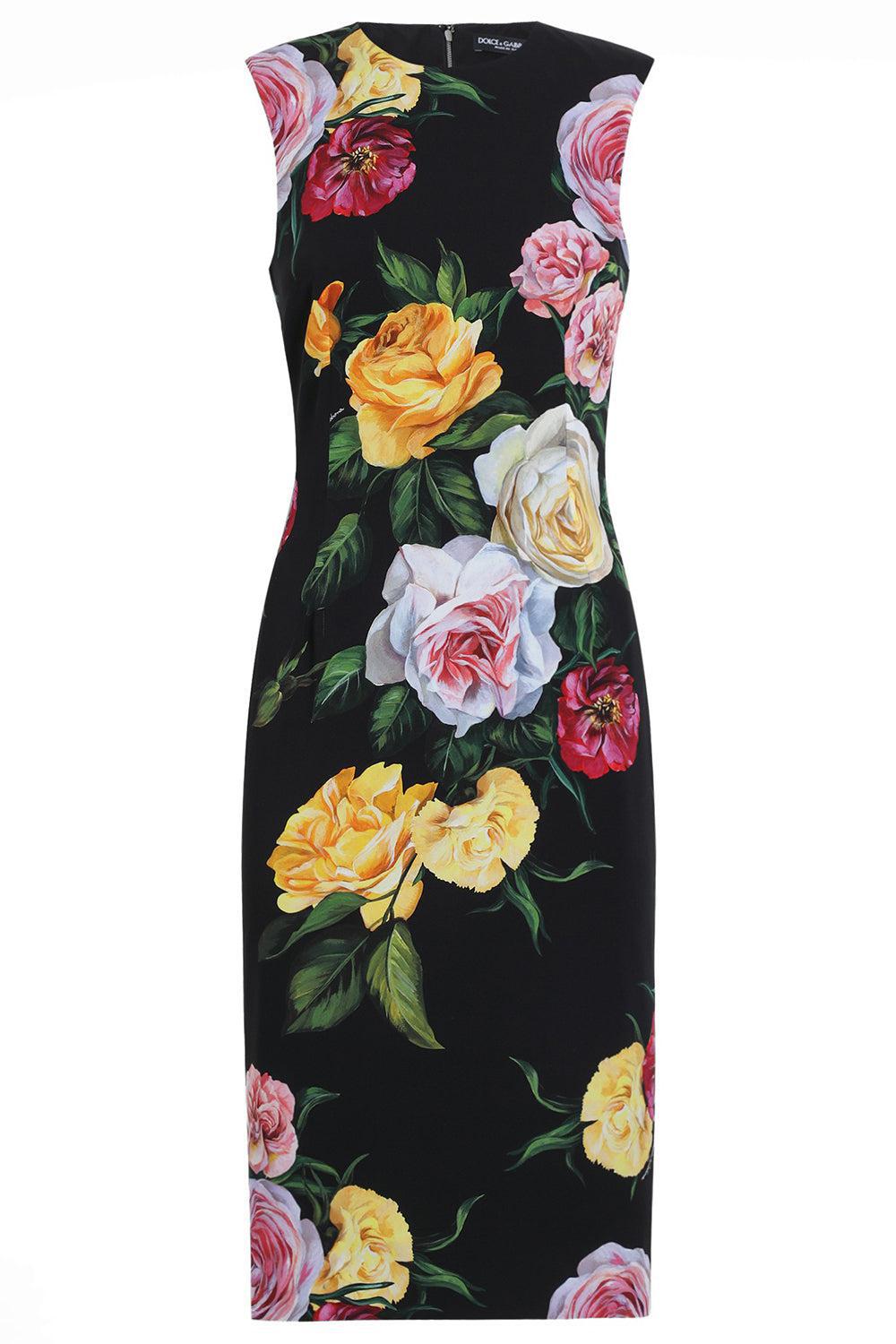 SLEEVELESS PEONY ROSE DRESS-PEONROSE-40-CLOTHINGDRESSCOCKTAIL-DOLCE & GABBANA