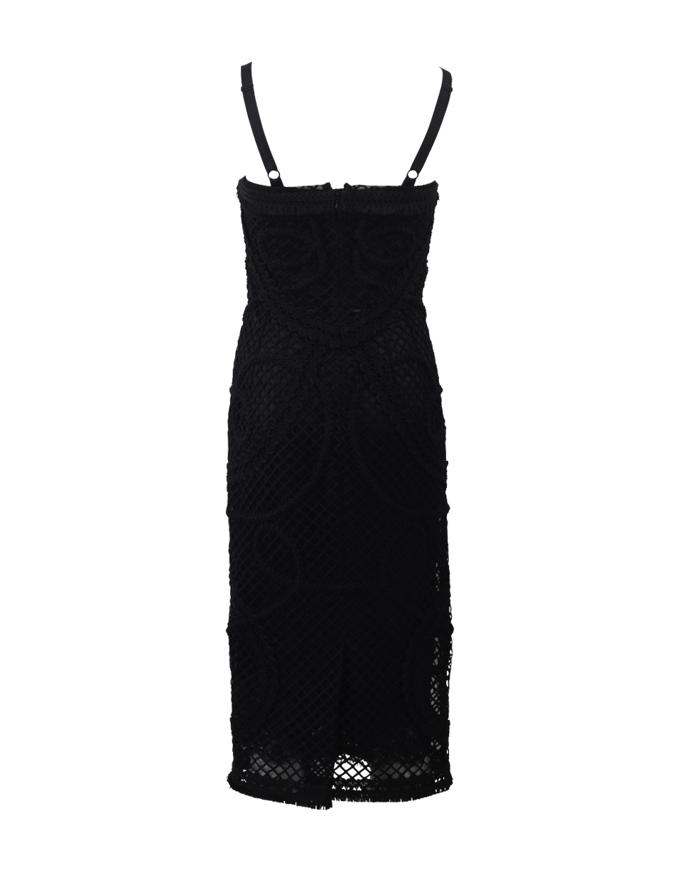 DOLCE & GABBANA-Lace Dress With Bra Top-BLACK