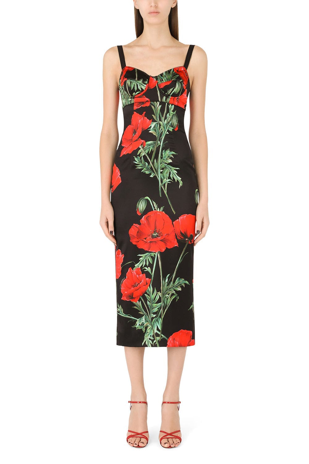 DOLCE & GABBANA-Sleeveless Sweetheart Neck Dress-