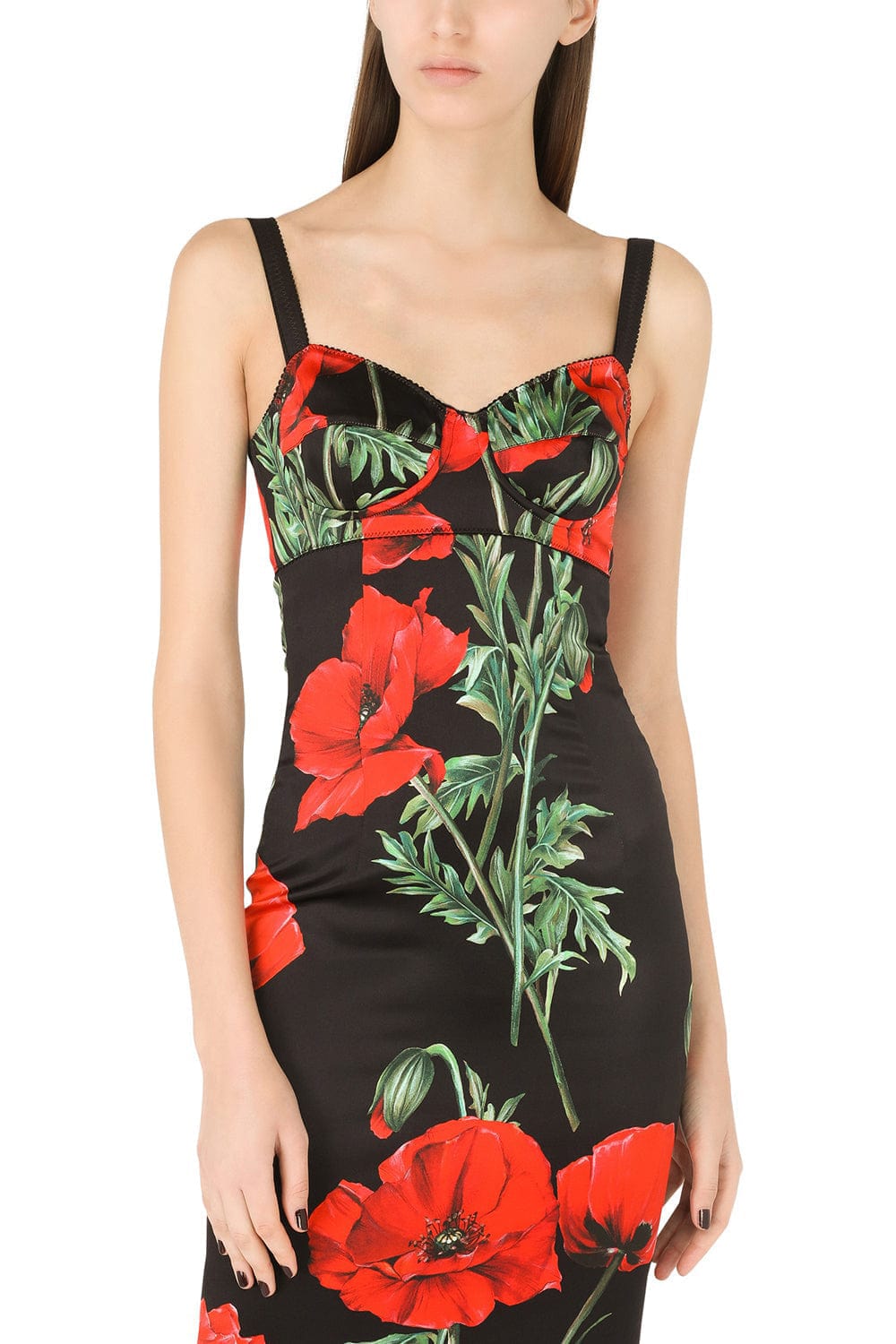 DOLCE & GABBANA-Sleeveless Sweetheart Neck Dress-