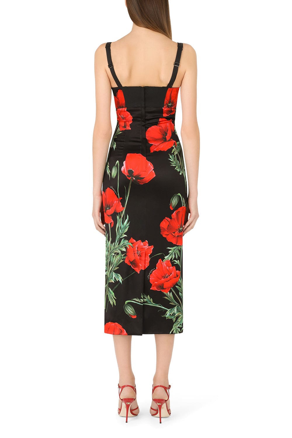 DOLCE & GABBANA-Sleeveless Sweetheart Neck Dress-