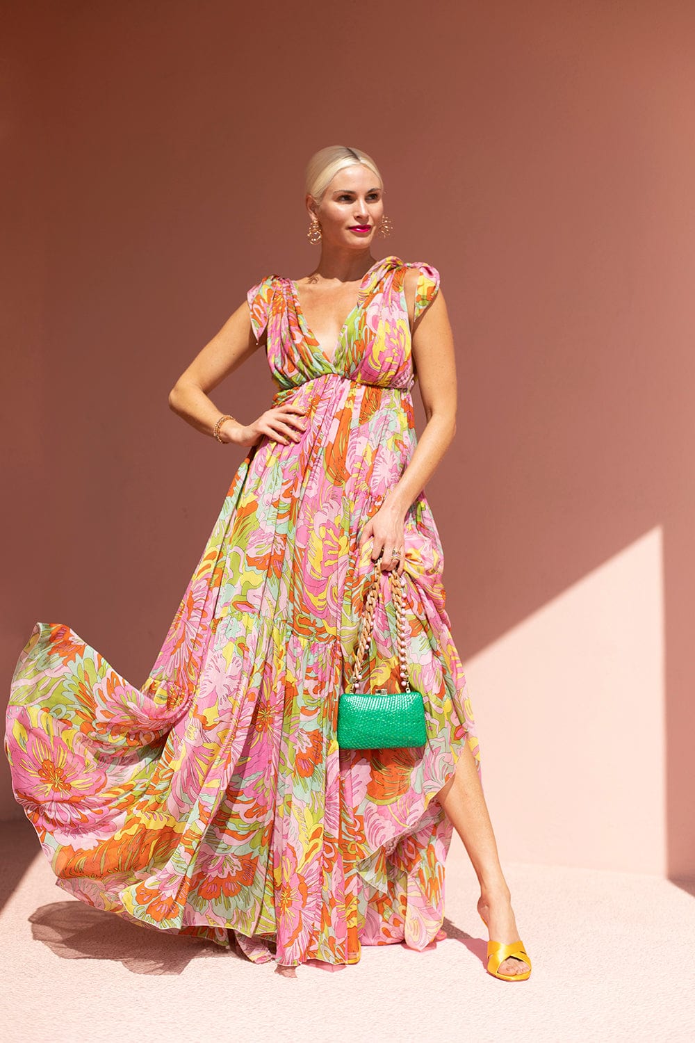 DOLCE & GABBANA-V-Neckline Gown-FLORAL