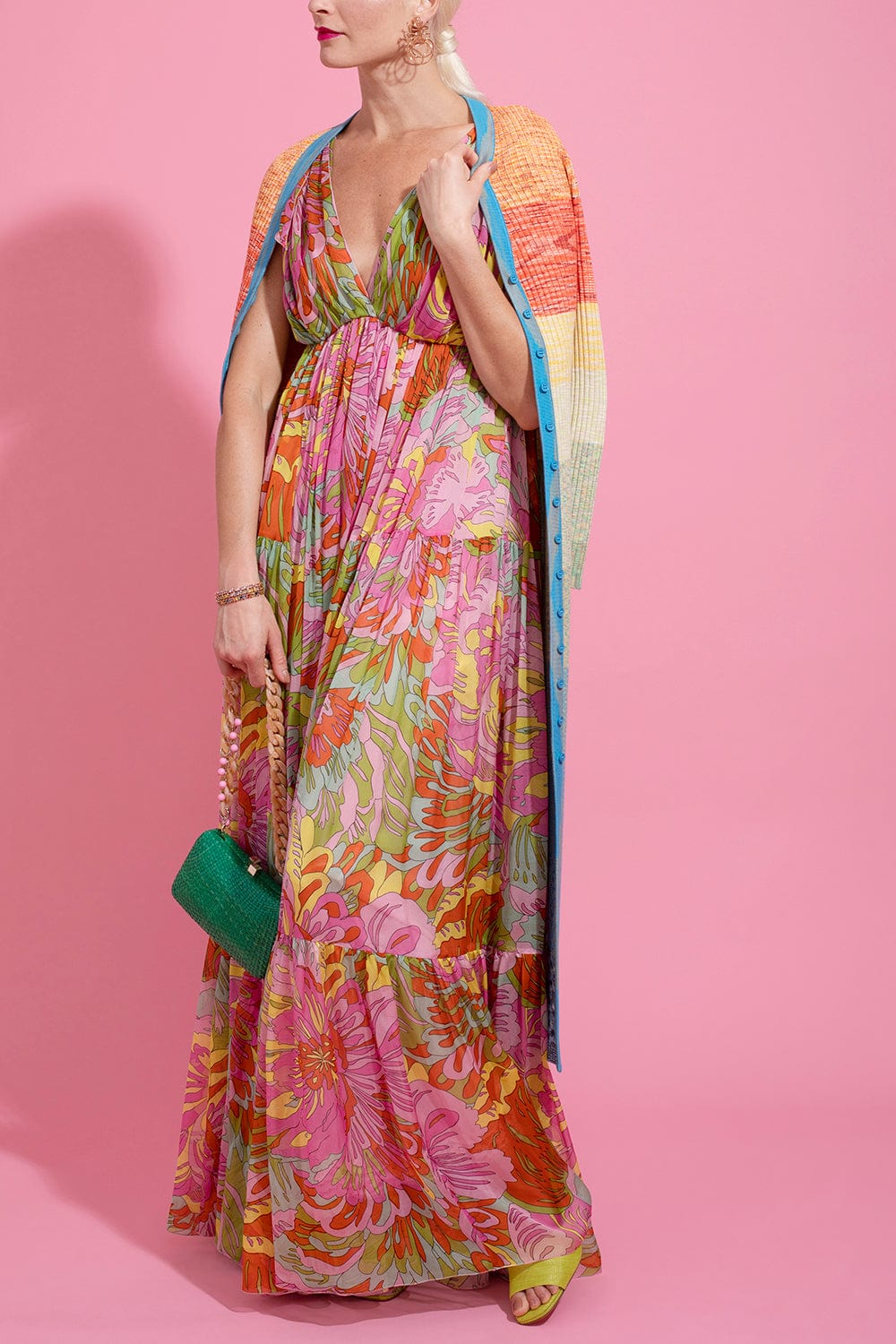 DOLCE & GABBANA-V-Neckline Gown-FLORAL