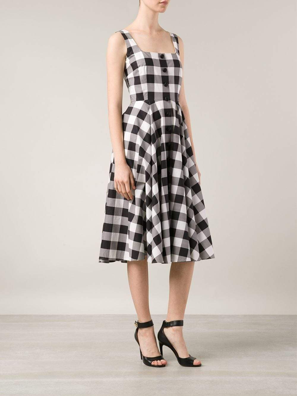 DOLCE & GABBANA-Gingham Dress-