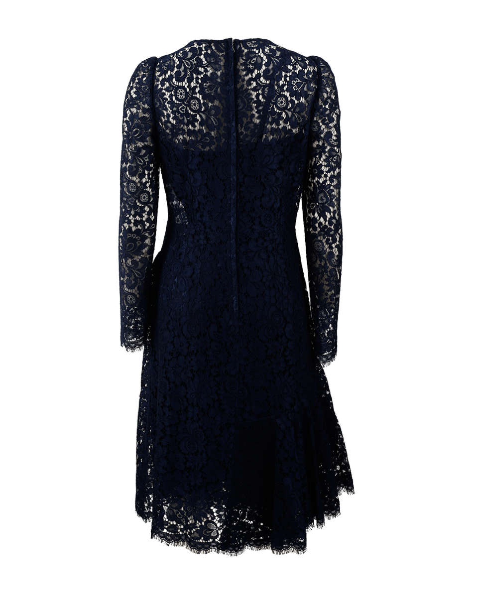 DOLCE & GABBANA-Ruffle Front Lace Dress-