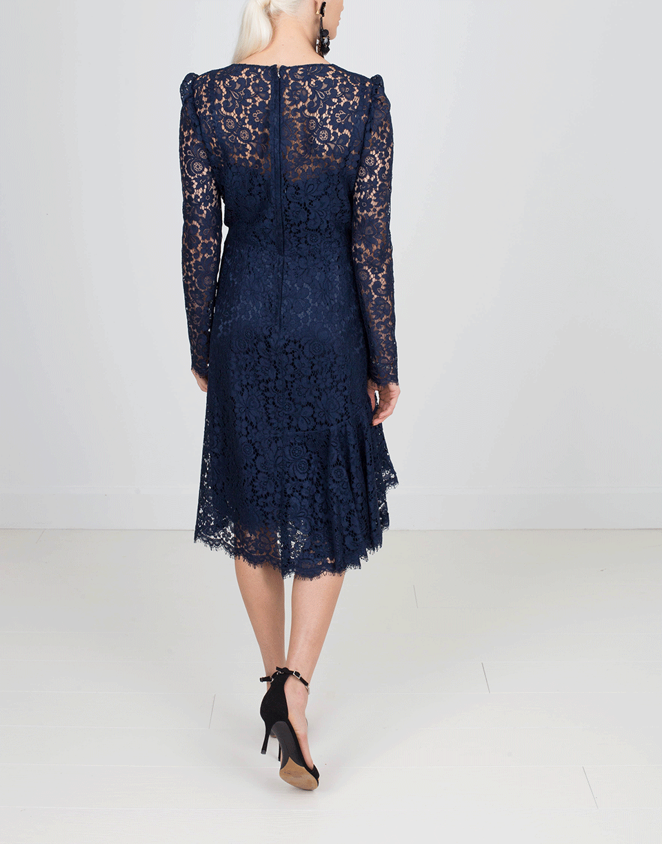 DOLCE & GABBANA-Ruffle Front Lace Dress-