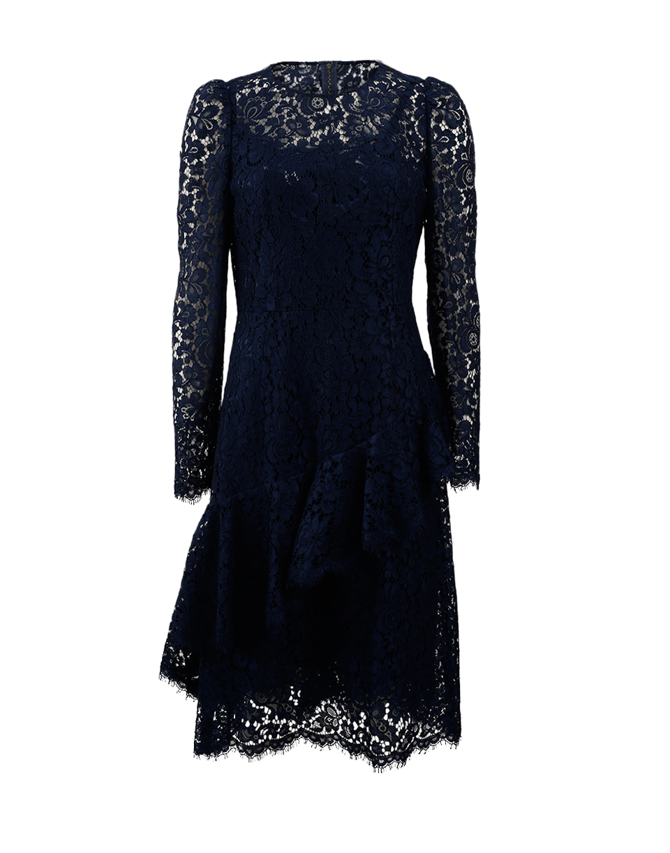 DOLCE & GABBANA-Ruffle Front Lace Dress-