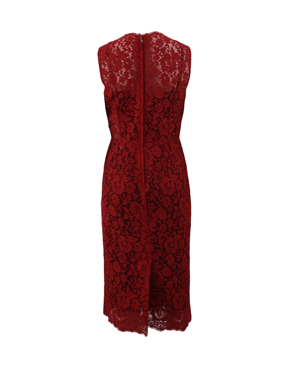 DOLCE & GABBANA-Lace Sheath Dress-BORDEAUX