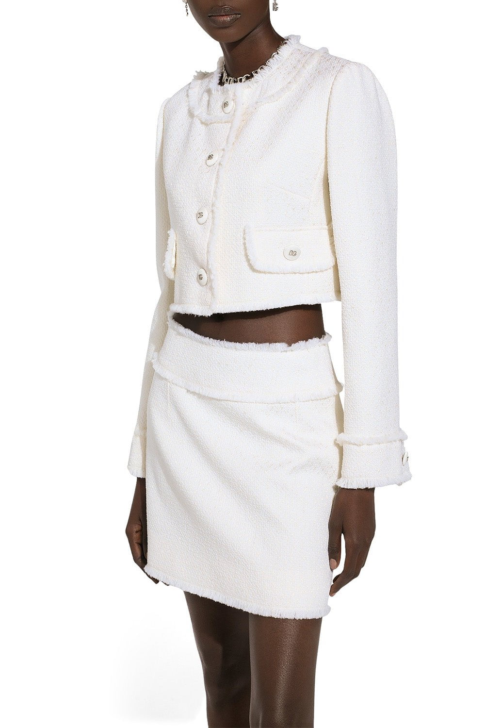 DOLCE & GABBANA-Cropped Button Up Jacket-