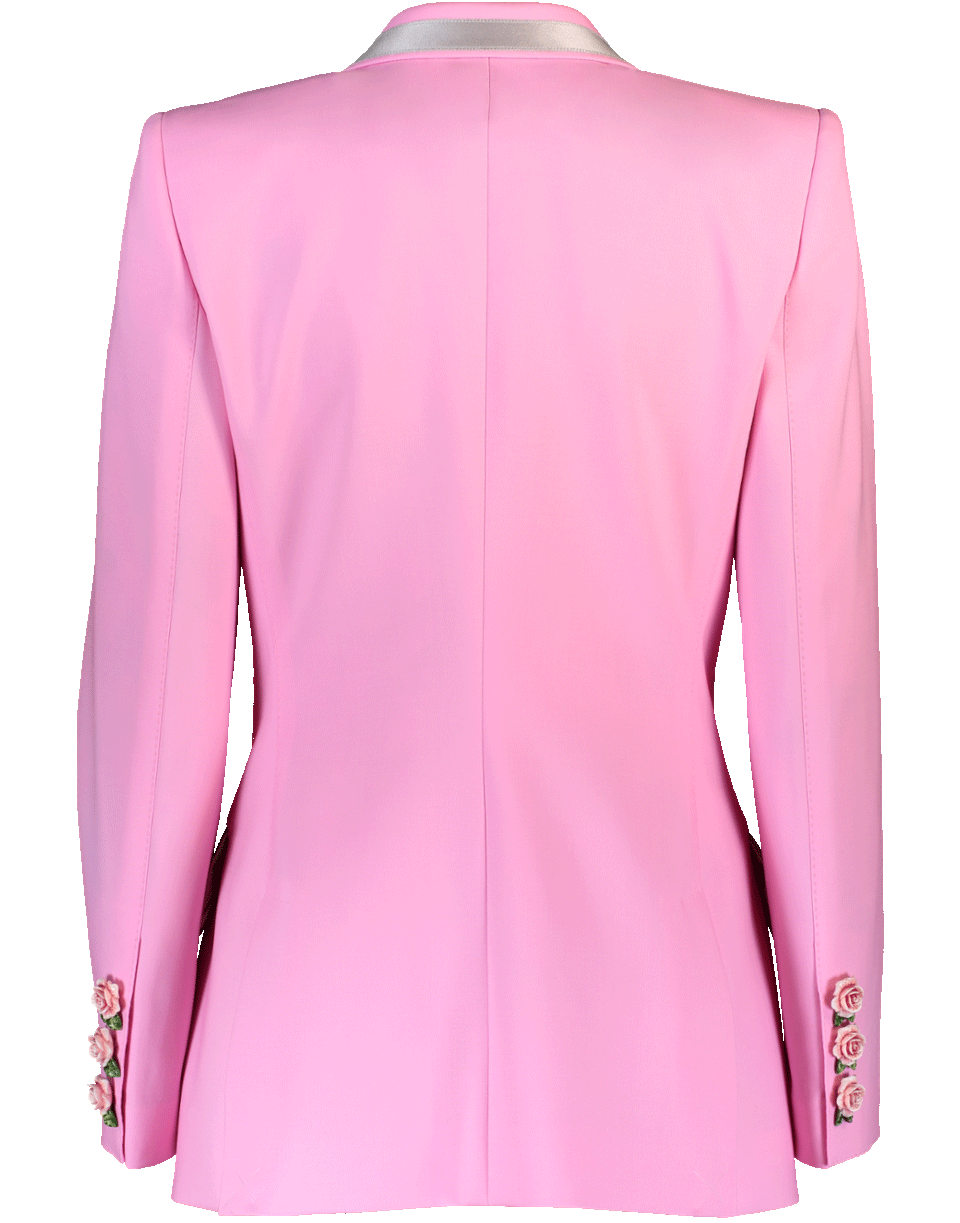 DOLCE & GABBANA-Trim Blazer With Rose Embellishment-ROSA