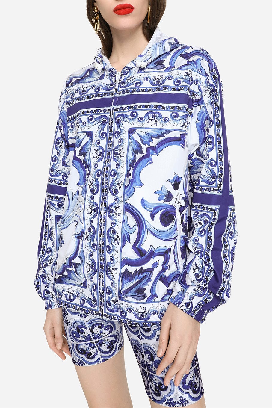 DOLCE & GABBANA-Hooded Jacket With Drawstring-