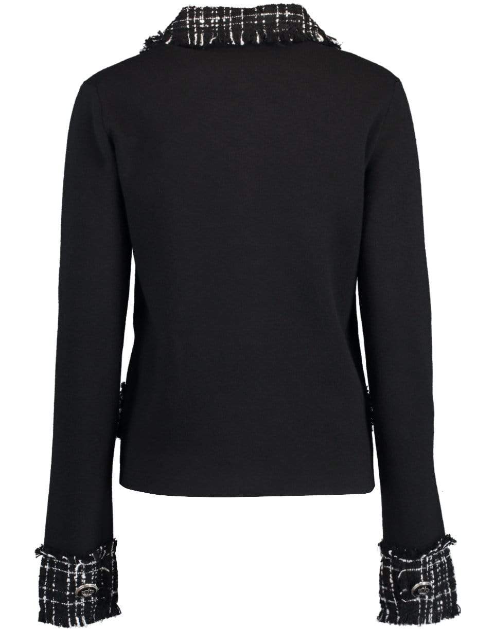 DOLCE & GABBANA-Tweed Detail Knit Jacket-