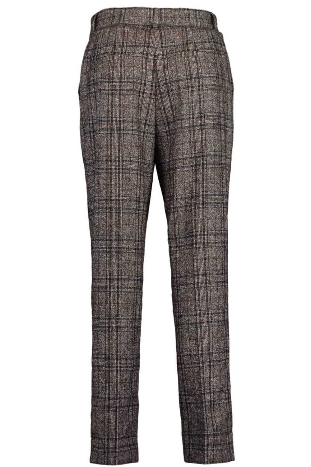 DOLCE & GABBANA-High Waisted Tartan Pleated Front Pant-