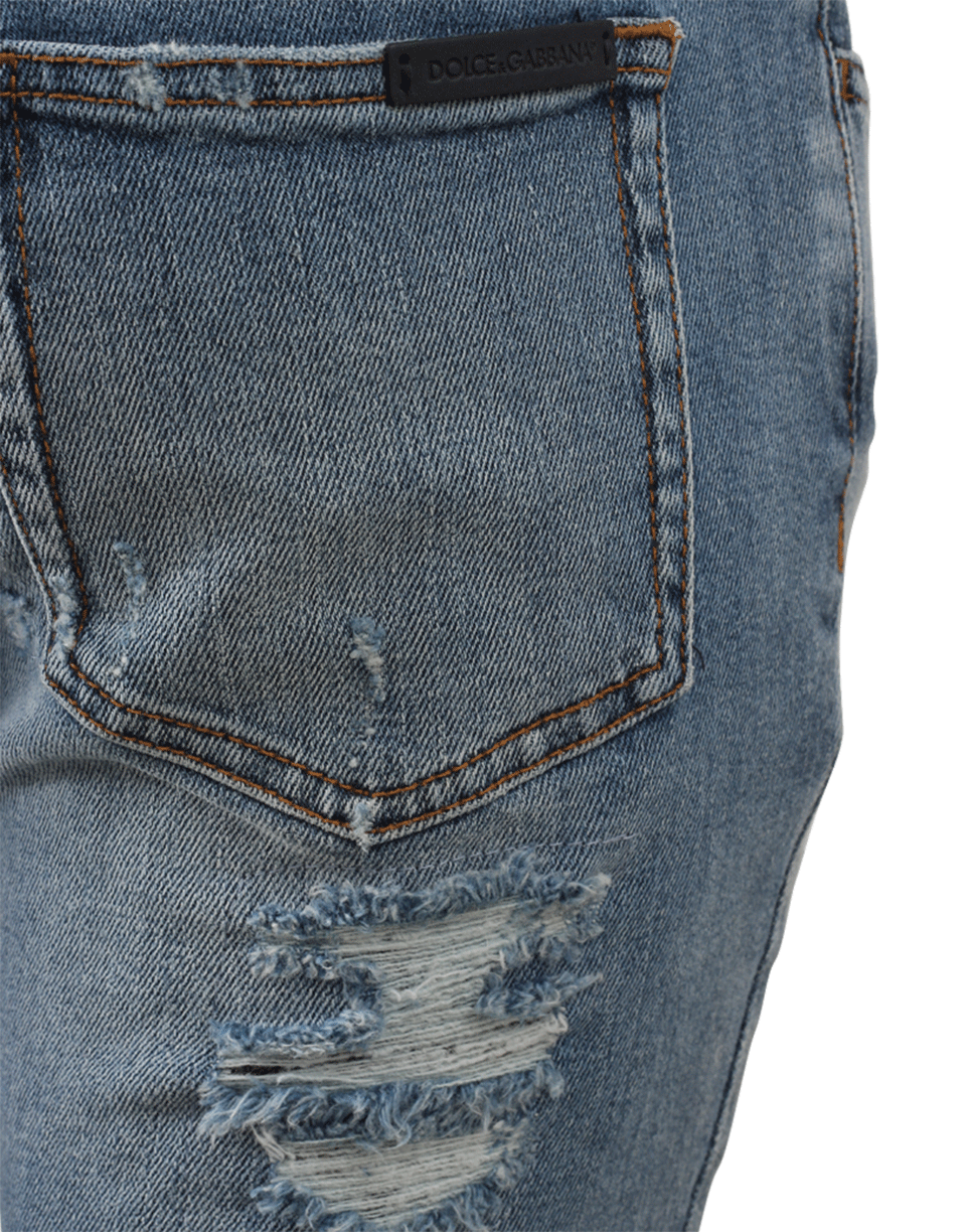 DOLCE & GABBANA-Distressed Lace Skinny Jean-