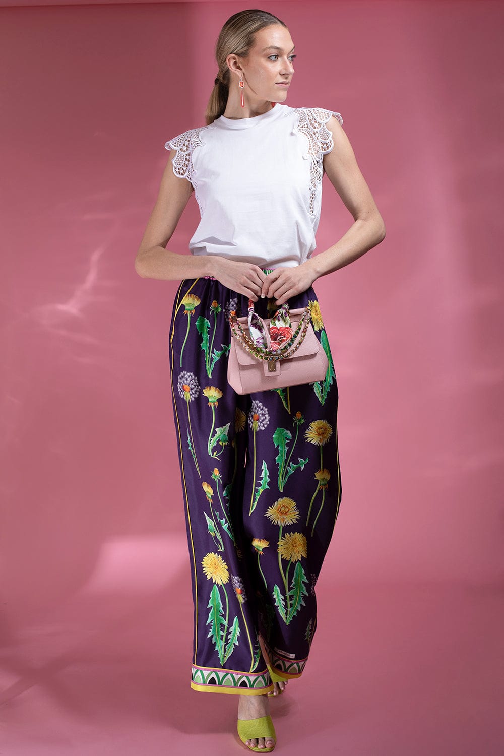 DOLCE & GABBANA-High Waist Twill Pants-