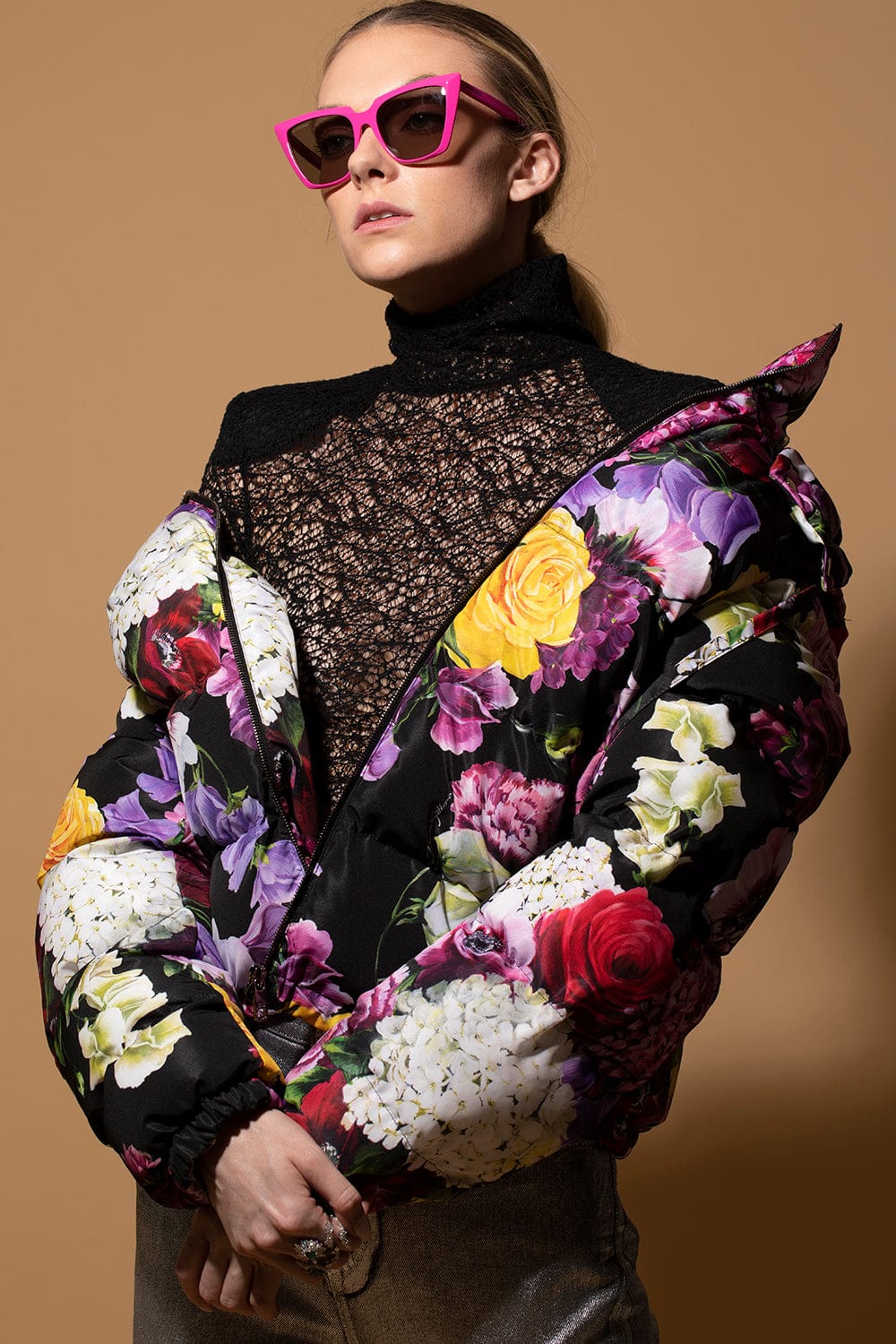 DOLCE & GABBANA-Printed Nylon Down Jacket-