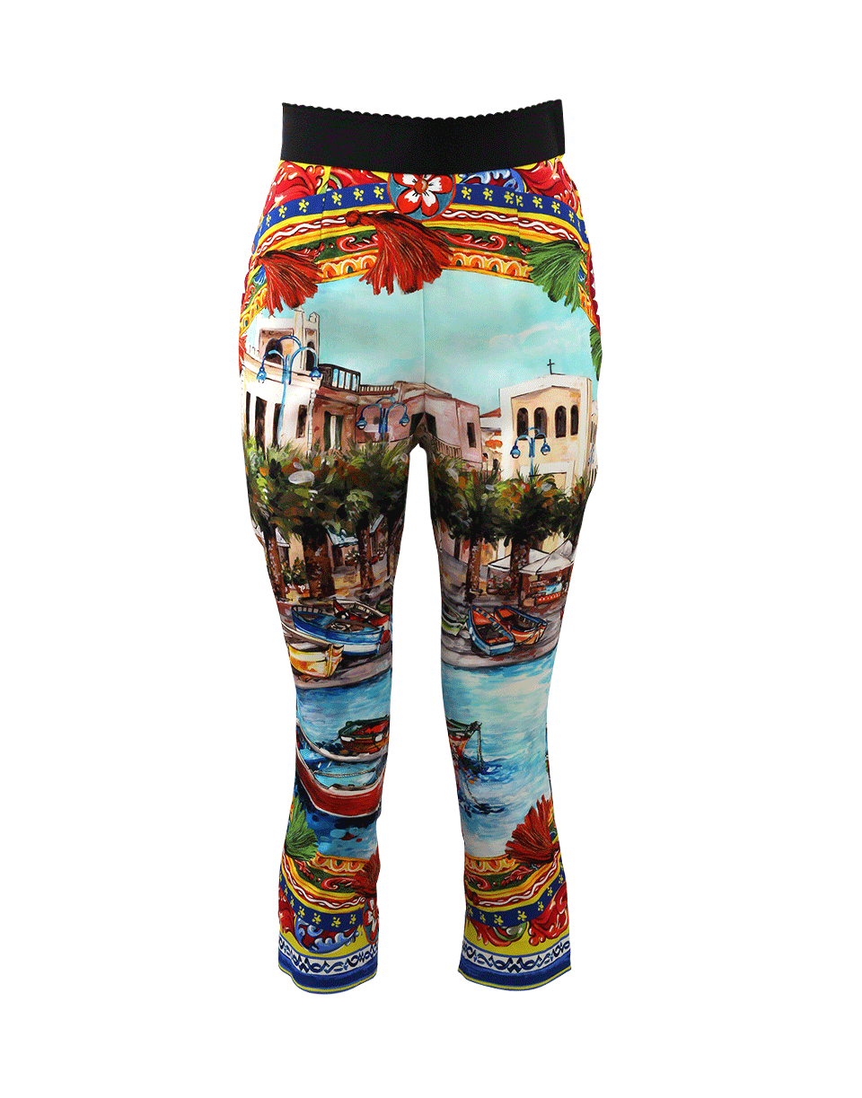 DOLCE & GABBANA-Stretch Italian Print Legging-