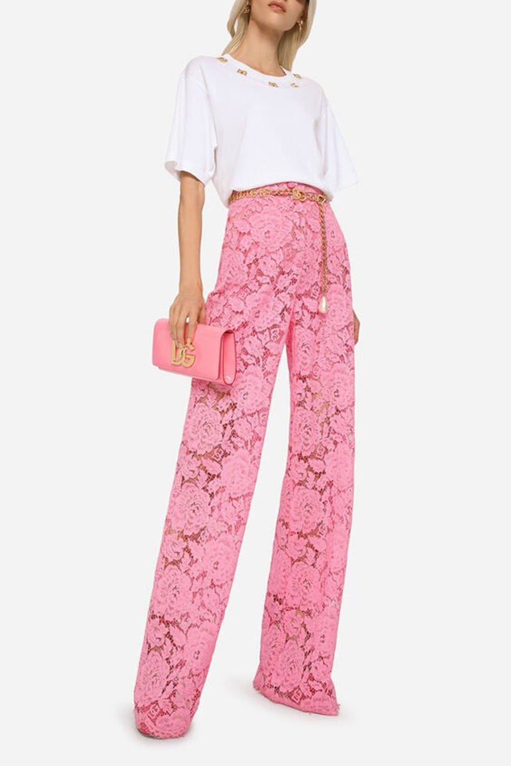 DOLCE & GABBANA-Stretch Lace Pants-