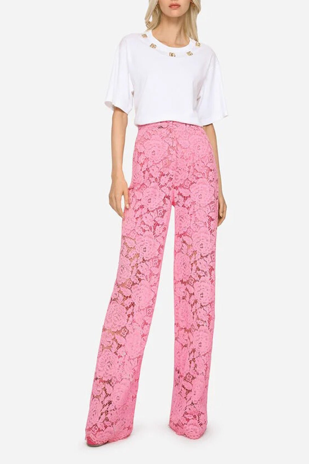 DOLCE & GABBANA-Stretch Lace Pants-