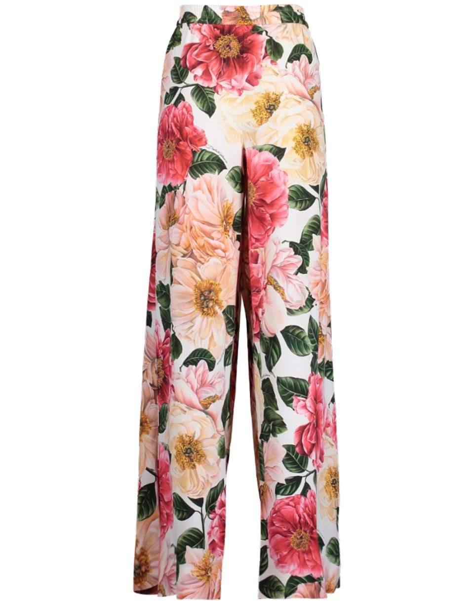 DOLCE & GABBANA-Floral Print Palazzo Pant-