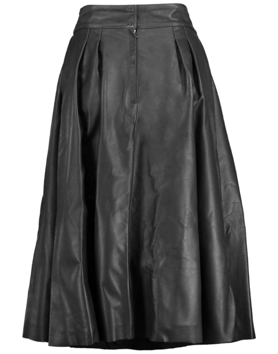 DOLCE & GABBANA-Pleated Leather Skirt-