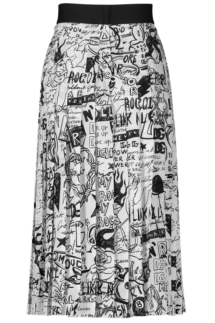 DOLCE & GABBANA-Printed Midi Pleated Skirt-
