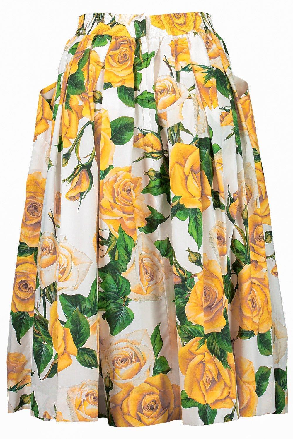 DOLCE & GABBANA-Floral Midi Skirt-