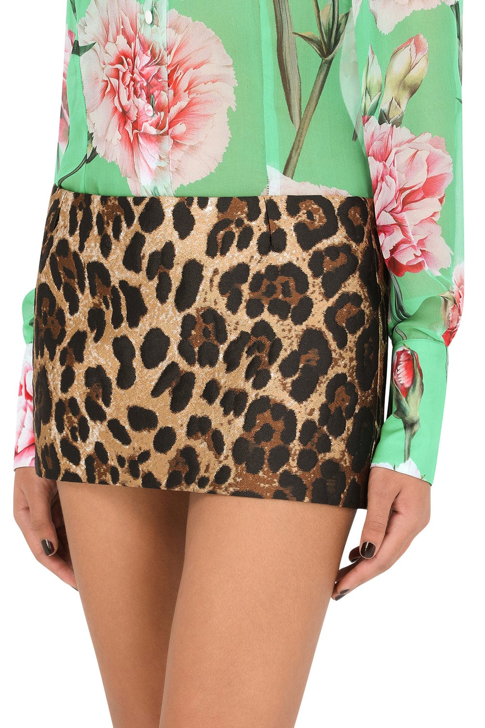 DOLCE & GABBANA-Mini Leopard Skirt-