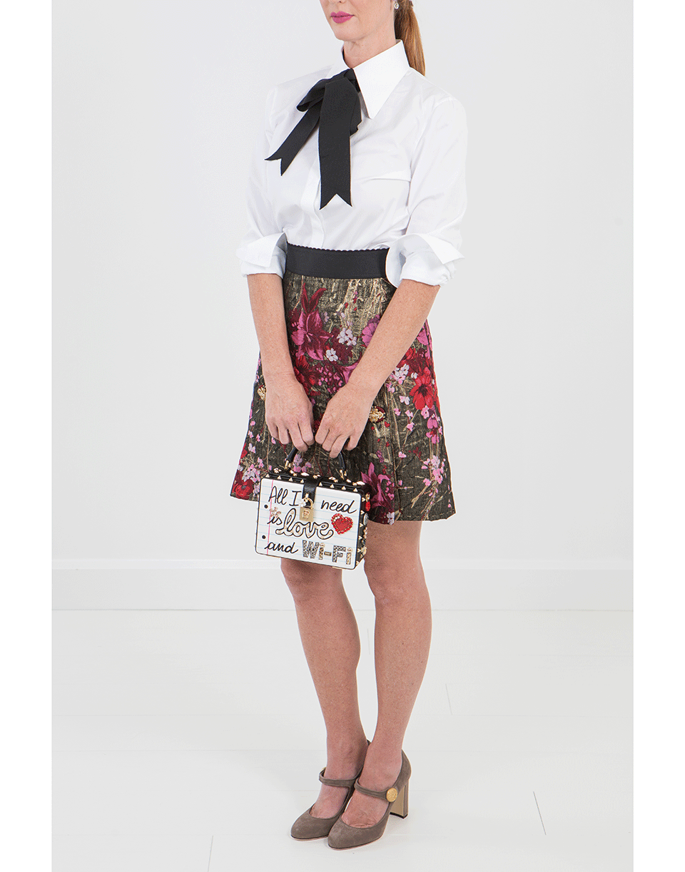 DOLCE & GABBANA-Poplin Blouse With Ribbon-
