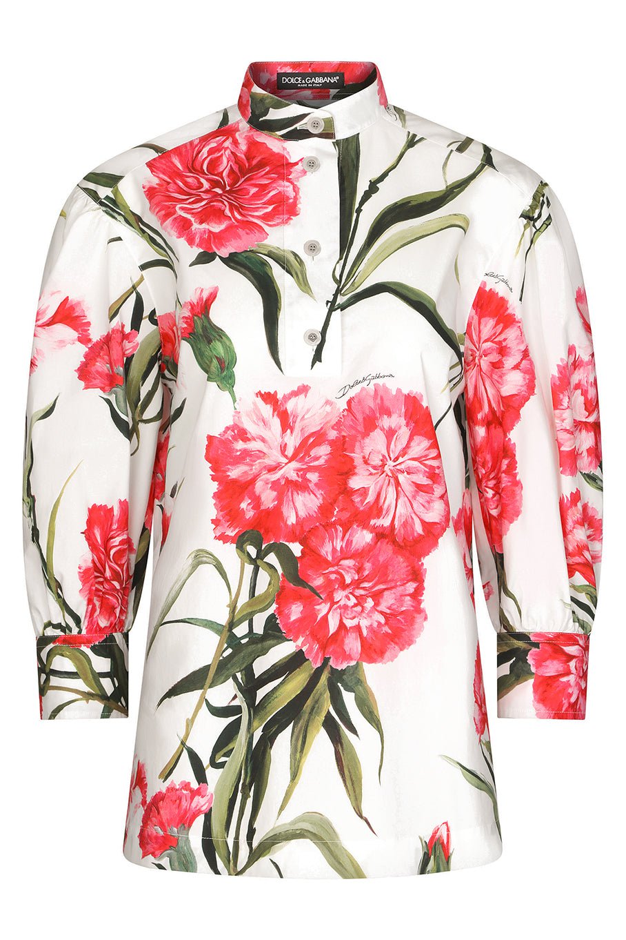 DOLCE & GABBANA-Korean Collar Poplin Shirt-