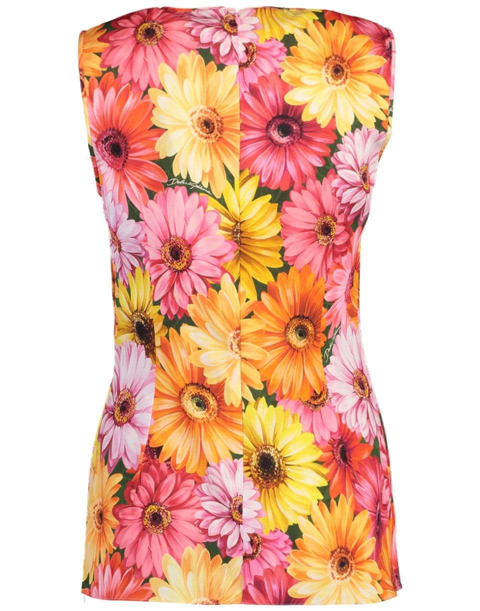 DOLCE & GABBANA-Gerbera Daisy Print Sleeveless Top-