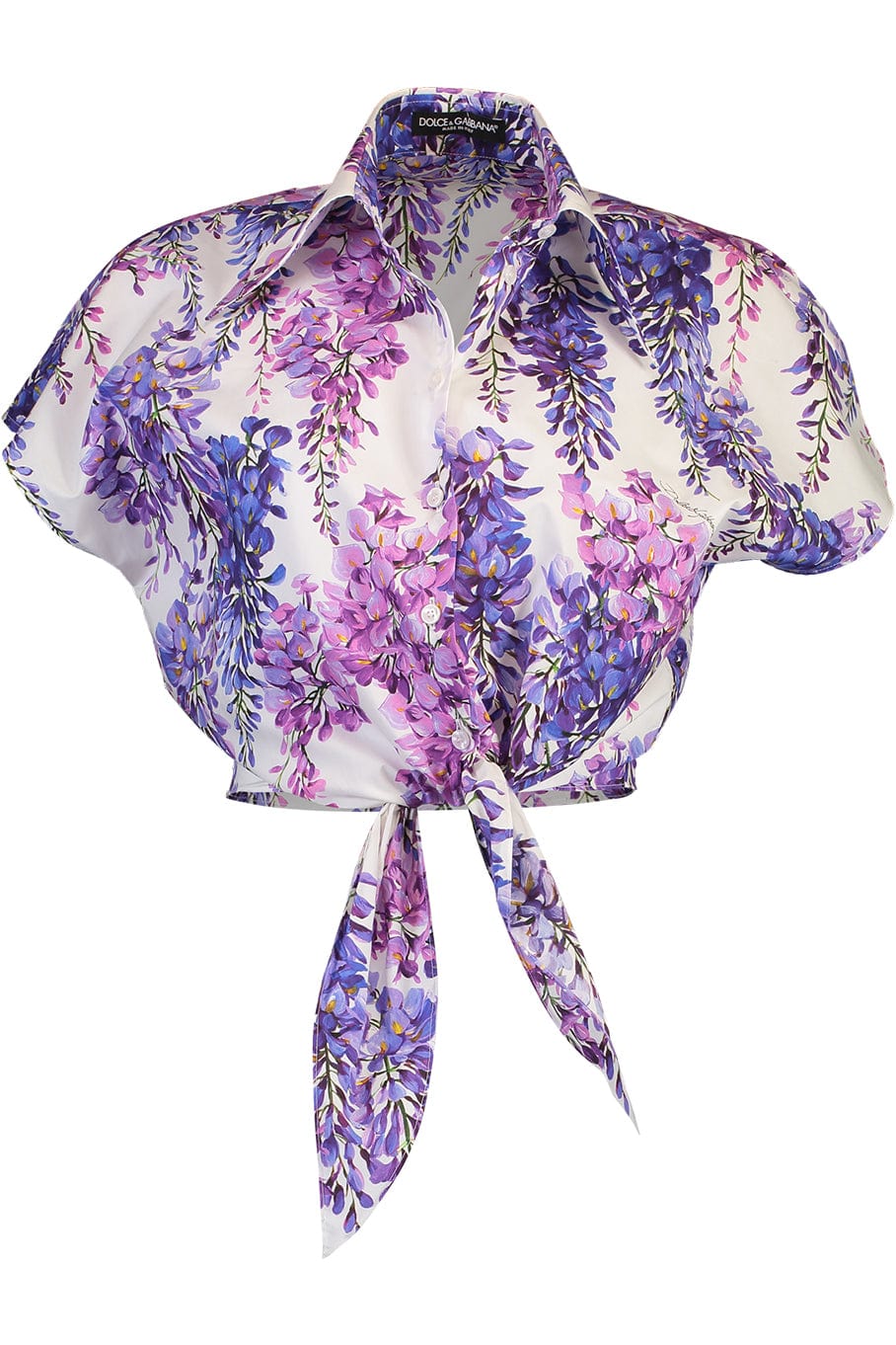 DOLCE & GABBANA-Short Sleeve Cropped Shirt-