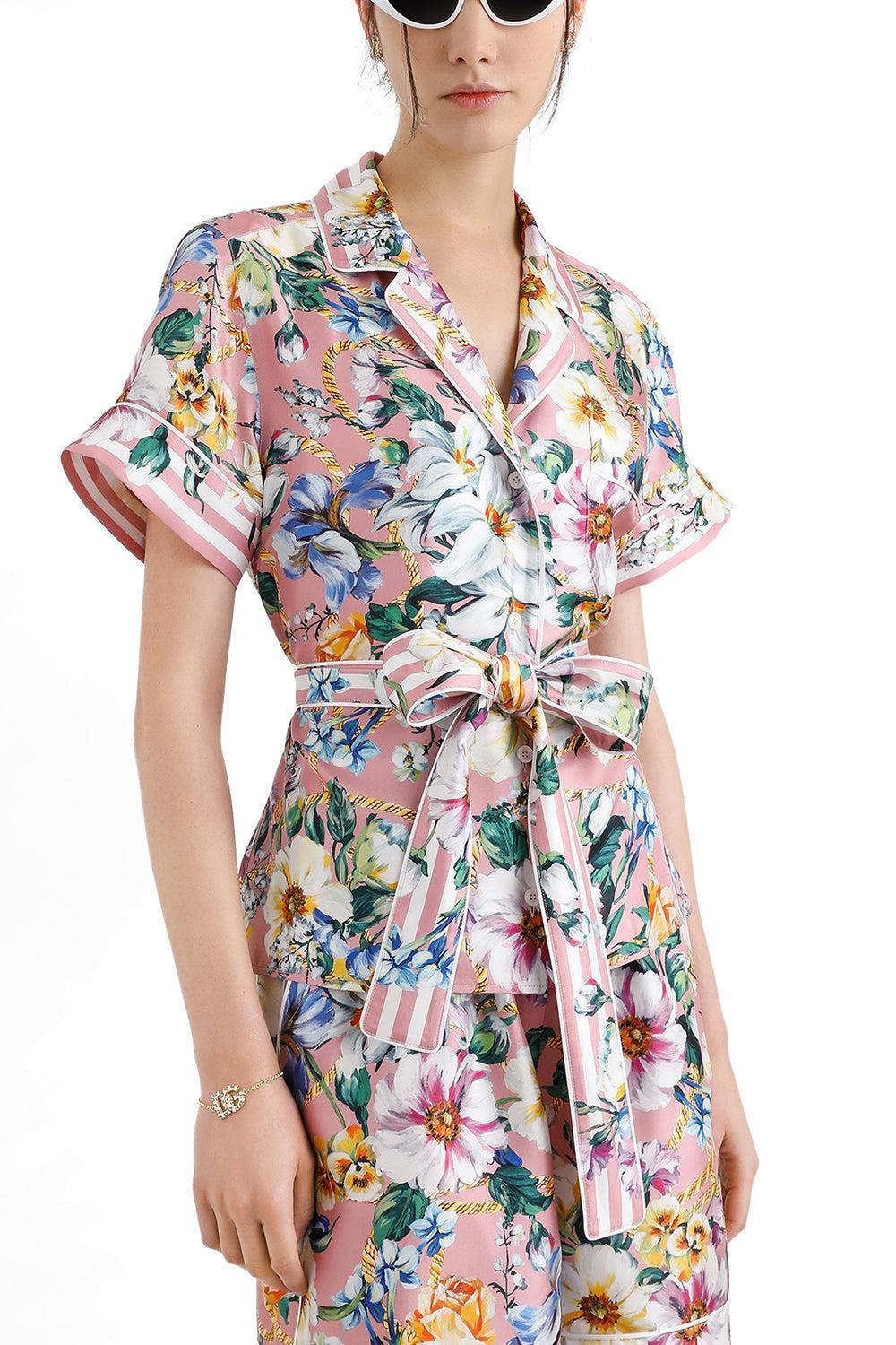 Mix Fiori Wrap Shirt-MIX FIORI-38-CLOTHINGTOPBLOUSE-DOLCE & GABBANA