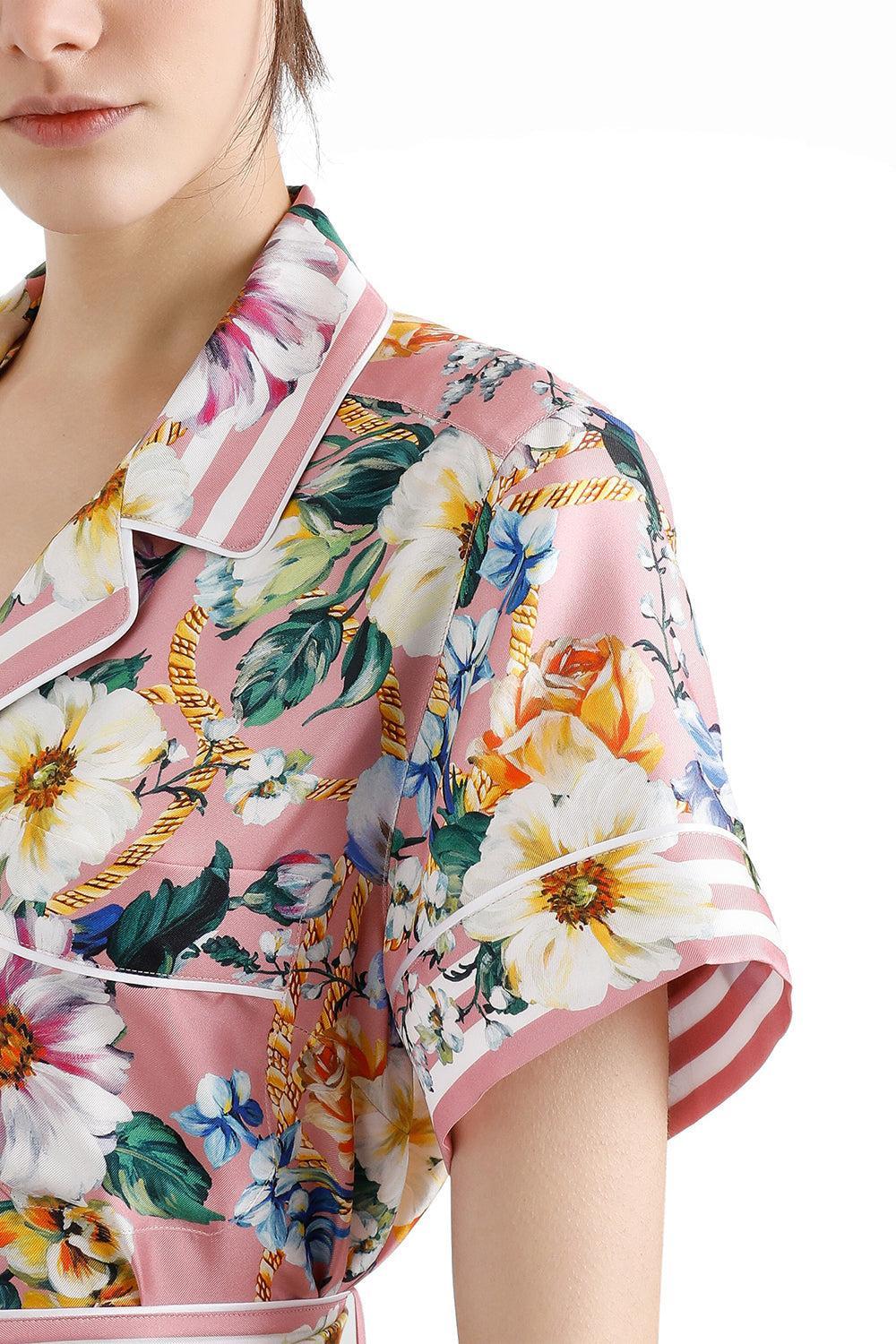 Mix Fiori Wrap Shirt-MIX FIORI-38-CLOTHINGTOPBLOUSE-DOLCE & GABBANA