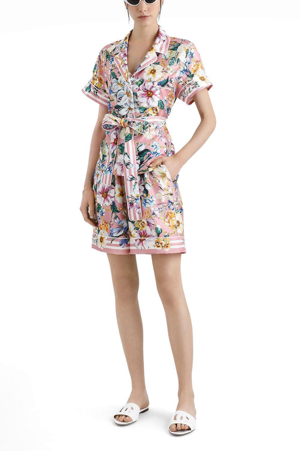 Mix Fiori Wrap Shirt-MIX FIORI-38-CLOTHINGTOPBLOUSE-DOLCE & GABBANA