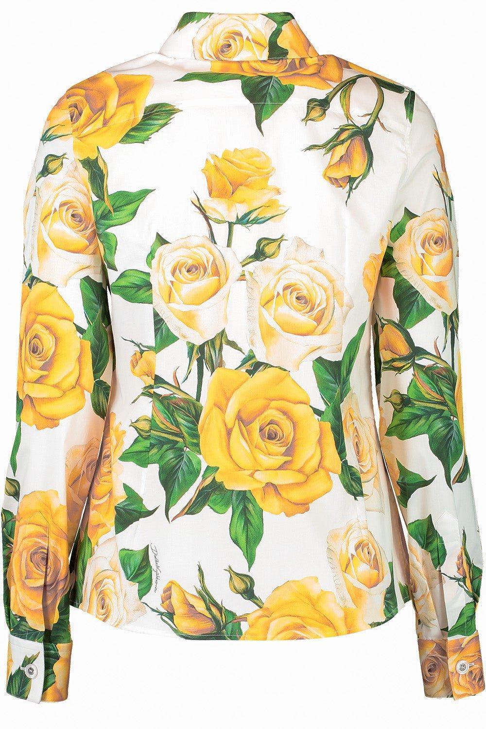 DOLCE & GABBANA-Long Sleeve Floral Shirt-