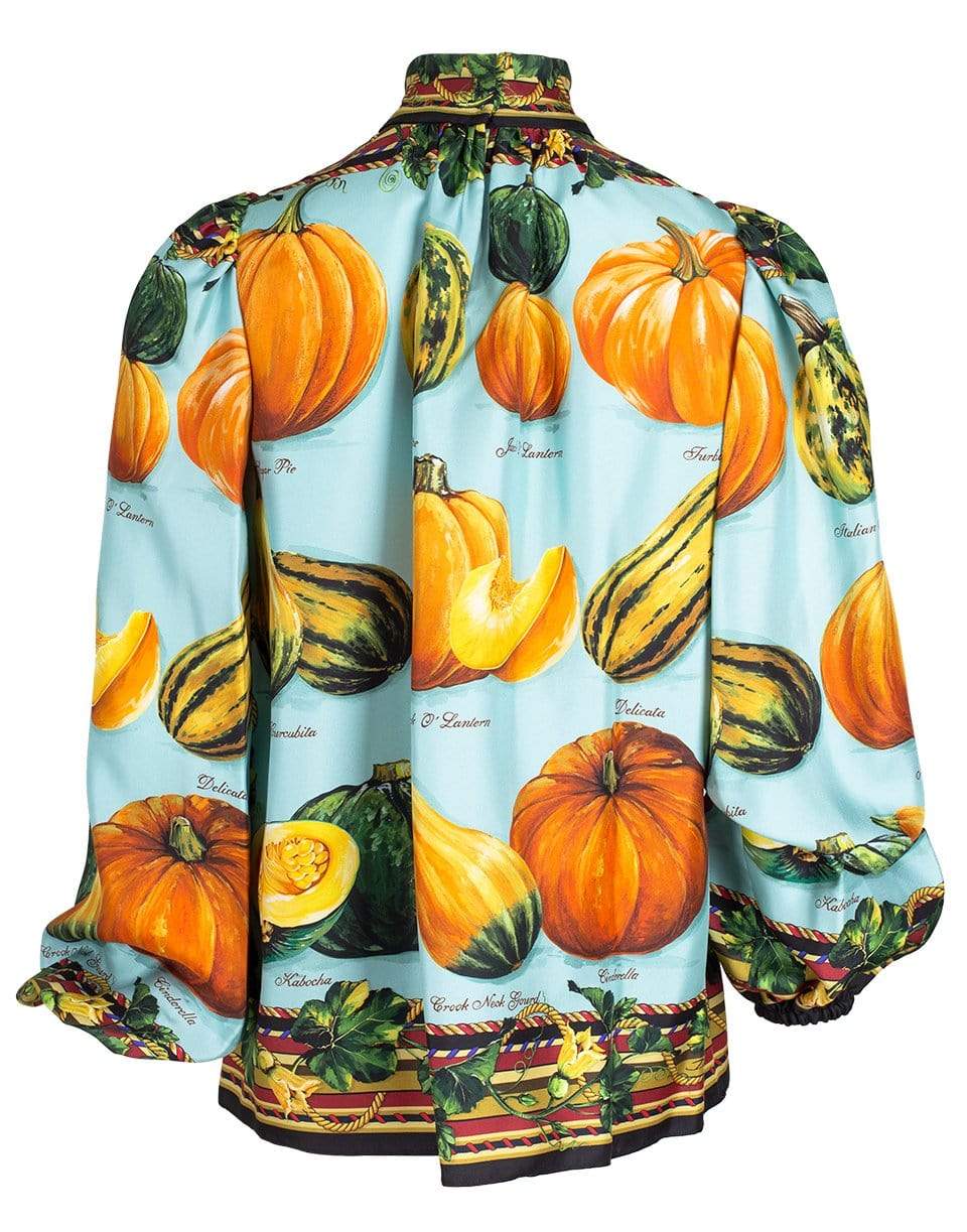 DOLCE & GABBANA-Pumpkin Print Twill Blouse-