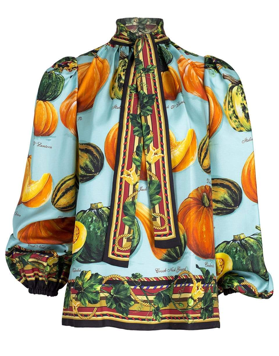 DOLCE & GABBANA-Pumpkin Print Twill Blouse-