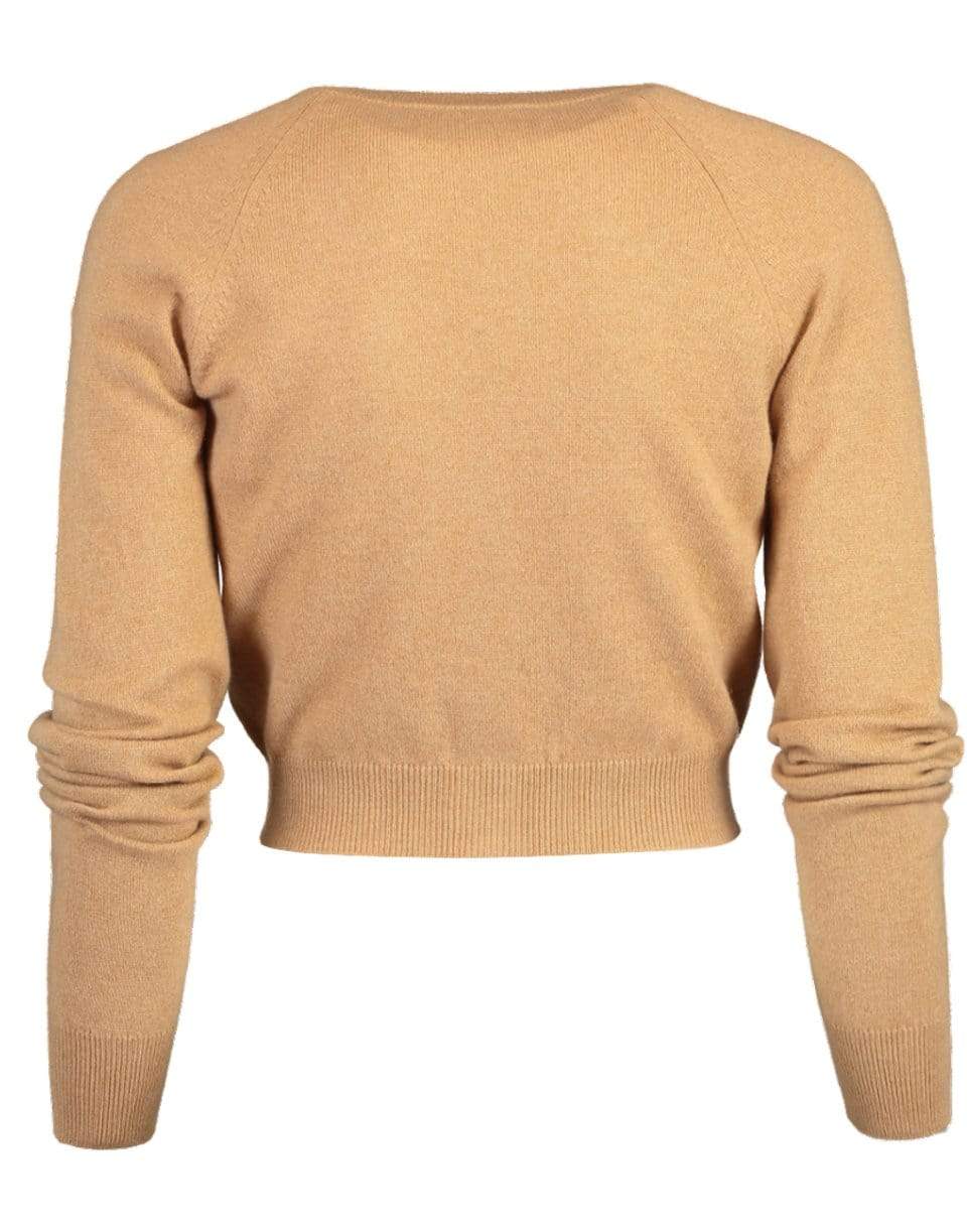 DOLCE & GABBANA-Camel Long Sleeve Cropped Cardigan-