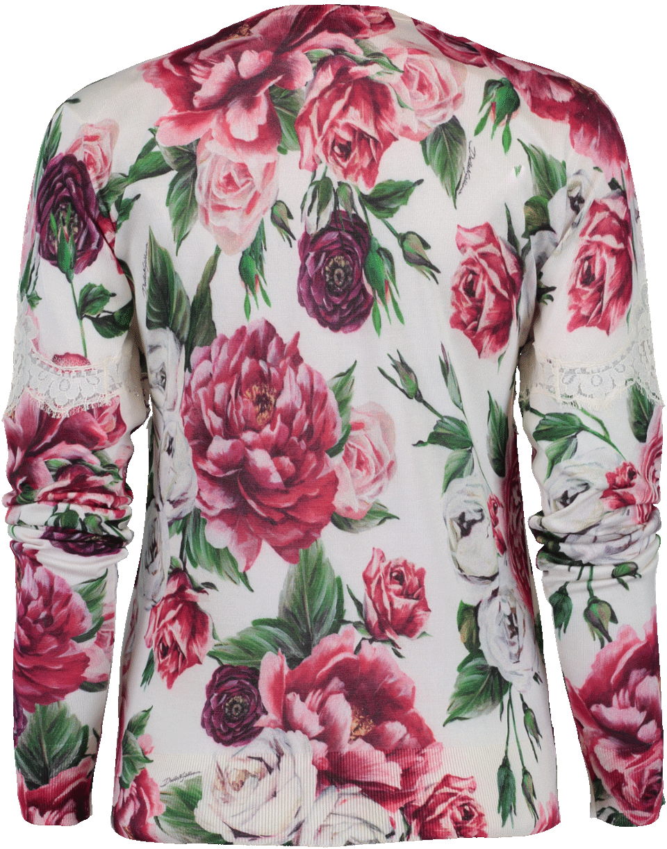 DOLCE & GABBANA-Peonie Printed Cardigan-