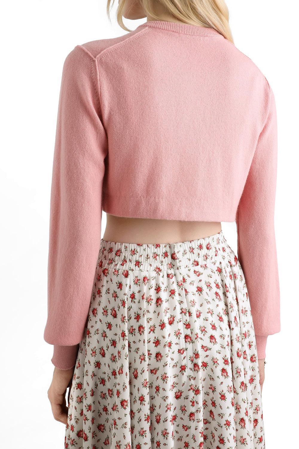 Crop Cardigan-PINK-36-CLOTHINGTOPCARDIGAN-DOLCE & GABBANA