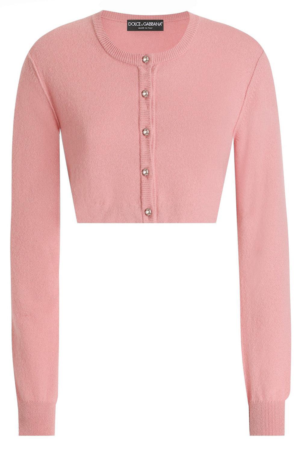Crop Cardigan-PINK-36-CLOTHINGTOPCARDIGAN-DOLCE & GABBANA