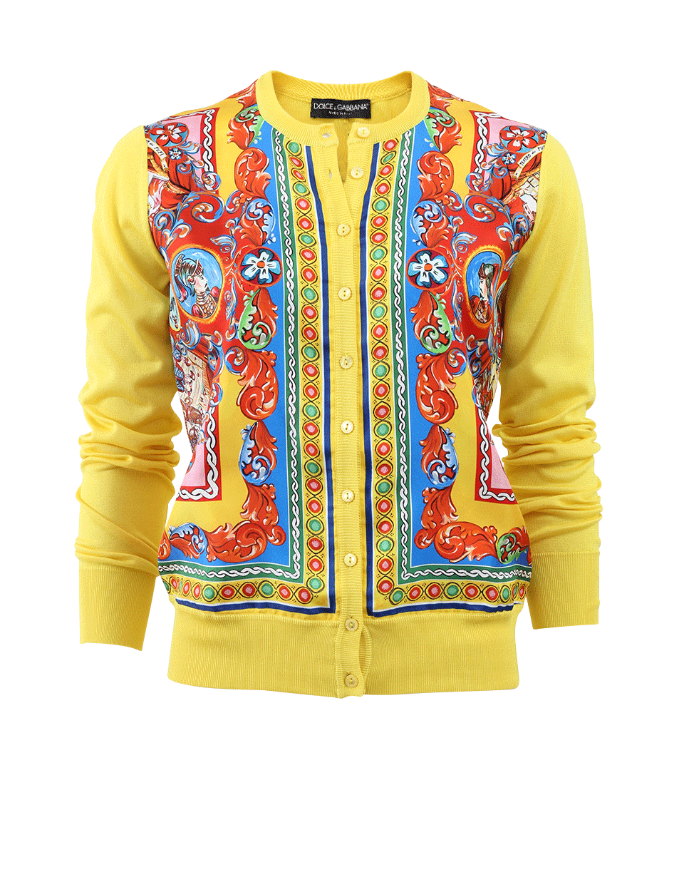 DOLCE & GABBANA-Caretto Print Cardigan-