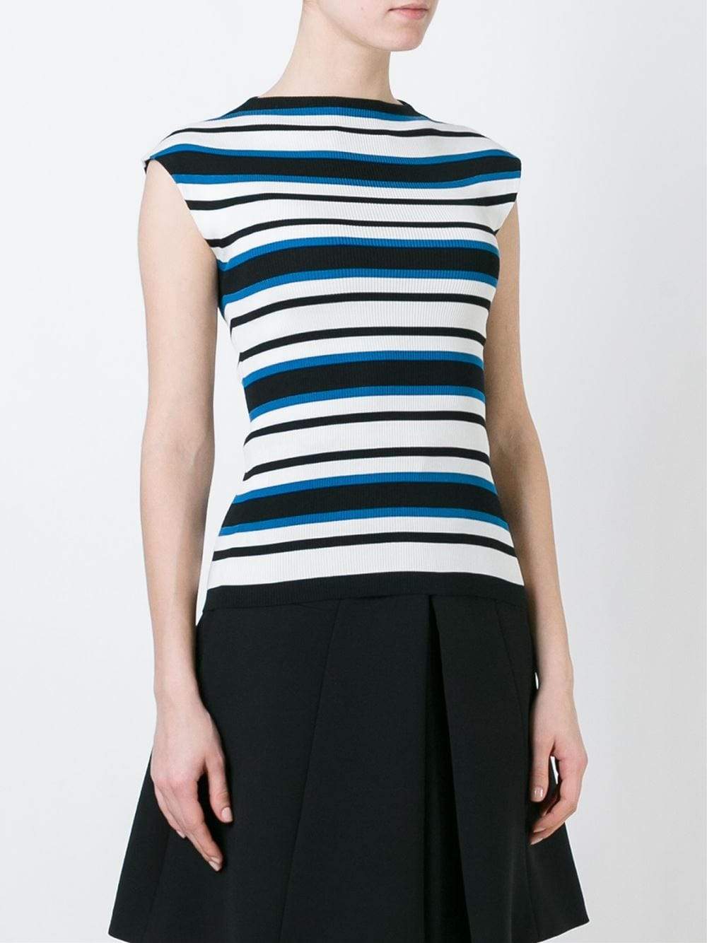 DOLCE & GABBANA-Stripe Mockneck Knit Tank-