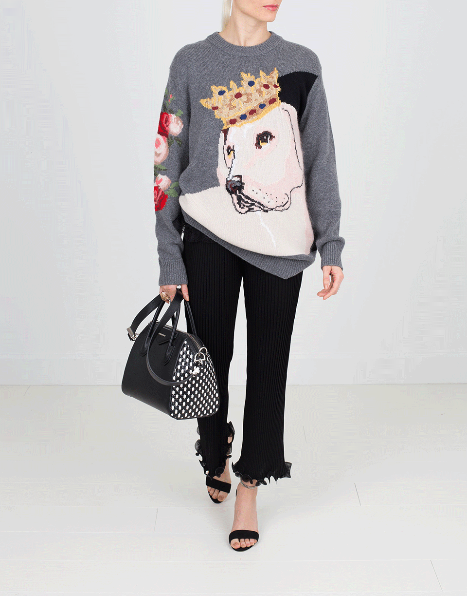 DOLCE & GABBANA-Intarsia Dog Sweater-
