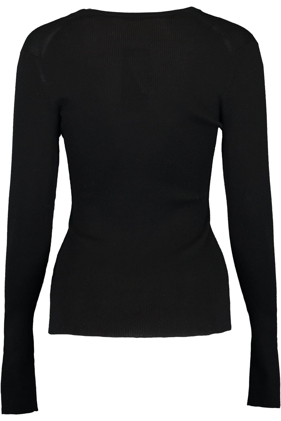 DOLCE & GABBANA-Ribbed Long Sleeve Top with DG Metal Logo-